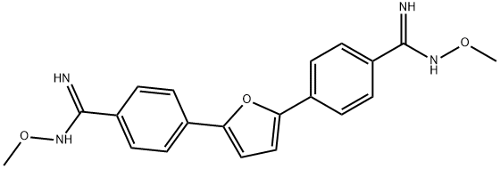 4,4'-(2,5-呋喃基)双[N-甲氧基苯甲脒] 结构式