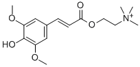 2-[[3-(4-ヒドロキシ-3,5-ジメトキシフェニル)-1-オキソ-2-プロペニル]オキシ]-N,N,N-トリメチルエタンアミニウム 化学構造式