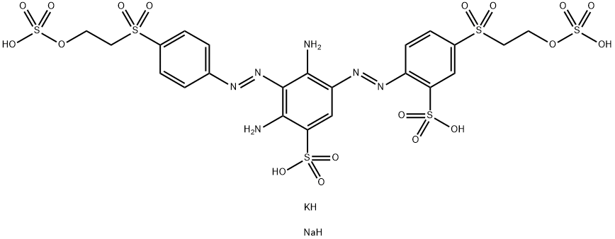 Benzenesulfonic acid, 2,4-diamino-3-4-2-(sulfooxy)ethylsulfonylphenylazo-5-2-sulfo-4-2-(sulfooxy)ethylsulfonylphenylazo-, potassium sodium salt Structure