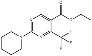 ETHYL 2-(PIPERIDIN-1-YL)-4-(TRIFLUOROMETHYL)PYRIMIDINE-5-CARBOXYLATE Structure