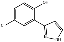 4-クロロ-2-(1H-ピラゾール-5-イル)フェノール 塩化物 化学構造式