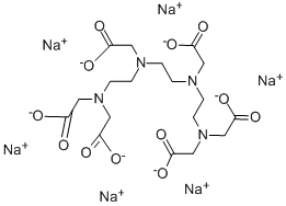 1,4,7,10-テトラアザデカン-1,1,4,7,10,10-ヘキサ酢酸ヘキサナトリウム 化学構造式