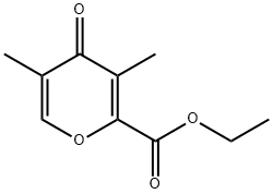 3,5-ジメチル-2-(エトキシカルボニル)-4-ピロン 化学構造式