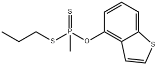 Phosphonodithioic acid, methyl-, O-(benzo(b)thien-4-yl) S-propyl ester Structure