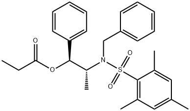 PROPIONIC ACID (1S,2R)-2-[N-BENZYL-N-(MESITYLENESULFONYL)AMINO]-1-PHENYLPROPYL ESTER Structure