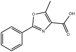 5-メチル-2-フェニル-1,3-オキサゾール-4-カルボン酸 化学構造式