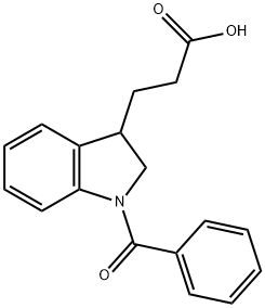 3-(1-benzoyl-2,3-dihydro-1H-indol-3-yl)propanoic acid Structure
