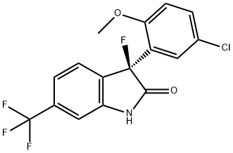 (3S)-3-(5-chloro-2-methoxy-phenyl)-3-fluoro-6-(trifluoromethyl)-1H-ind ol-2-one, 187523-35-9, 结构式