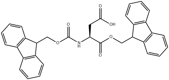 N-芴甲氧羰基-L-天冬氨酸 1-芴甲基酯,187671-16-5,结构式