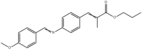 2-Propenoic acid, 3-(4-(((4-methoxyphenyl)methylene)amino)phenyl)-2-me thyl-, propyl ester|