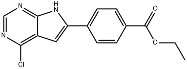 4-(4-クロロ-7H-ピロロ[2,3-D]ピリミジン-6-イル)安息香酸エチルエステル 化学構造式