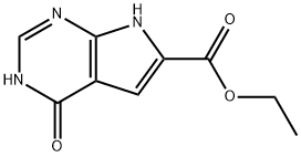 4-羟基-7H-吡咯并[2,3-D]嘧啶-6-甲酸乙酯, 187724-99-8, 结构式