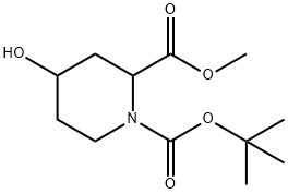 4-ヒドロキシピペリジン-1,2-ニカルボン酸1-TERT-ブチル2-メチル 化学構造式