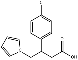 3-(4-chlorophenyl)-4-pyrrol-1-yl-butyric acid 化学構造式