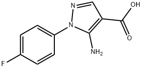 5-アミノ-1-(4-フルオロフェニル)-1H-ピラゾール-4-カルボン酸 化学構造式