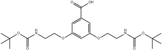 3,5-ビス[2-(BOC-アミノ)エトキシ]安息香酸 化学構造式