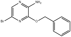 2-アミノ-3-ベンジルオキシ-5-ブロモピラジン 化学構造式