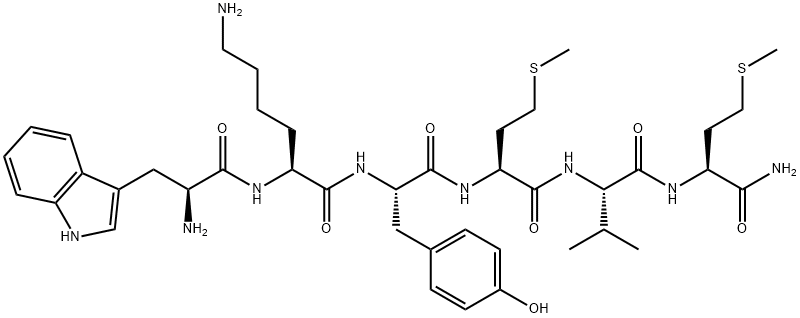 H-TRP-LYS-TYR-MET-VAL-MET-NH2, 187986-11-4, 结构式