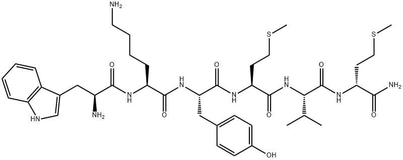 H-TRP-LYS-TYR-MET-VAL-D-MET-NH2, 187986-17-0, 结构式