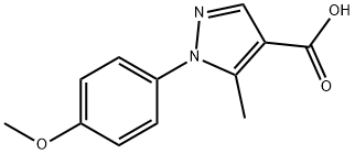1-(4-メトキシフェニル)-5-メチル-1H-ピラゾール-4-カルボン酸 化学構造式