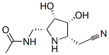 Acetamide, N-[[5-(cyanomethyl)-3,4-dihydroxy-2-pyrrolidinyl]methyl]-, [2R-(2alpha,3ba,4alpha,5alpha)]- (9CI) Structure