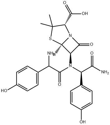 D-hydroxyphenylglycylamoxicillin) Struktur