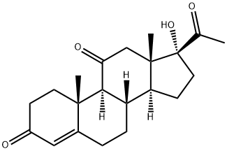 17-ヒドロキシプレグナ-4-エン-3,11,20-トリオン 化学構造式