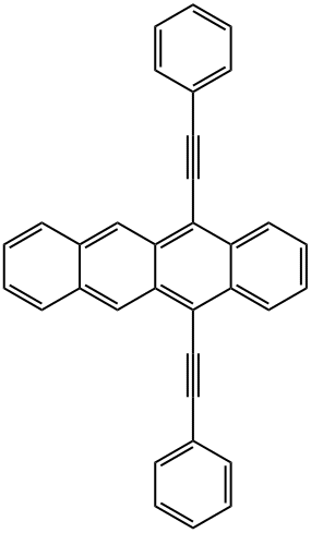 5,12-ビス(フェニルエチニル)ナフタセン 化学構造式