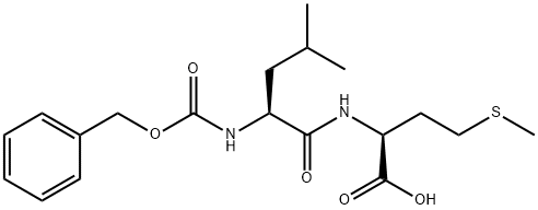 N-[N-[(フェニルメトキシ)カルボニル]-L-ロイシル]-L-メチオニン 化学構造式