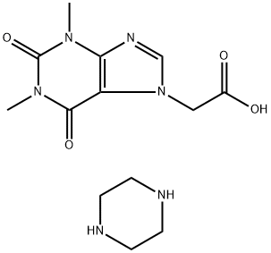 乙酸茶碱哌嗪盐,18833-13-1,结构式