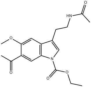 6-Acetyl-3-[2-(acetylaMino)ethyl]-5-Methoxy-H-indole-1-carboxylic Acid Ethyl Ester Structure