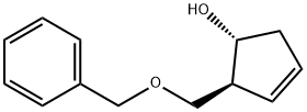 (1R,2S)-2-[(フェニルメトキシ)メチル]-3-シクロペンテン-1-オール 化学構造式