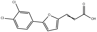 (2E)-3-[5-(3,4-ジクロロフェニル)-2-フリル]アクリル酸 化学構造式