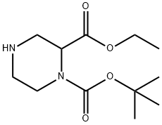 Piperazine-1,2-dicarboxylic acid 1-tert-butyl ester 2-ethyl ester Structure