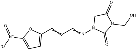 3-(ヒドロキシメチル)-1-[[3-(5-ニトロ-2-フリル)アリリデン]アミノ]-2,4-イミダゾリジンジオン 化学構造式