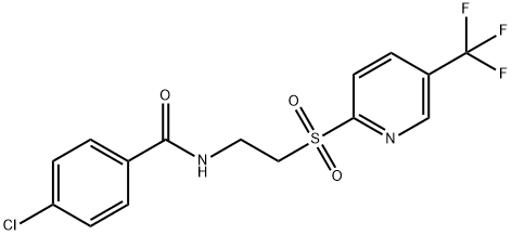 4-クロロ-N-[2-[[5-(トリフルオロメチル)-2-ピリジニル]スルホニル]エチル]ベンズアミド 化学構造式