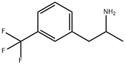 α-メチル-m-(トリフルオロメチル)フェネチルアミン 化学構造式