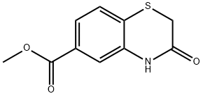 3,4-ジヒドロ-3-オキソ-2H-1,4-ベンゾチアジン-6-カルボン酸メチル 化学構造式