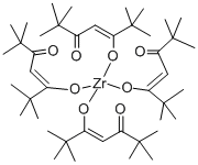 テトラキス(2,2,6,6-テトラメチル-3,5-ヘプタンジトナト）ジルコニウム(IV） 化学構造式