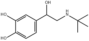 rac-4-[(R*)-2-(tert-ブチルアミノ)-1-ヒドロキシエチル]-1,2-ベンゼンジオール 化学構造式