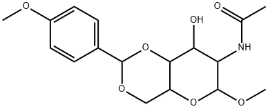 N-Acetyl-4,6-(p-methoxybenzylidene)-2-deoxy-1-O-methyl-a-D-galactosamine Struktur