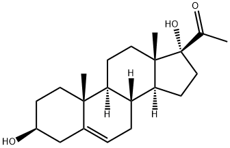 3α,17-ジヒドロキシプレグナ-5-エン-20-オン 化学構造式