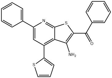 [3-氨基-6-苯基-4-(2-噻吩基)噻吩并[2,3-B]吡啶-2-基]苯甲酮, 188782-68-5, 结构式