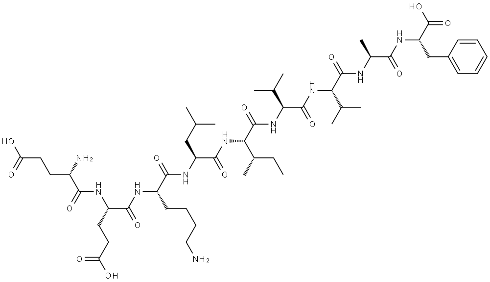 H-GLU-GLU-LYS-LEU-ILE-VAL-VAL-ALA-PHE-OH Structure