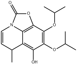2H,6H-Oxazolo[5,4,3-ij]quinolin-2-one,  7-hydroxy-6-methyl-8,9-bis(1-methylethoxy)- Structure