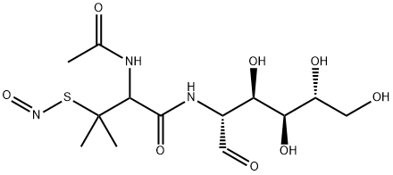 N-(2-Deoxy-α,β-D-glucopyranosyl)-S-nitroso-N-acetyl-D,L-penicillamine Structure