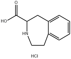 1H-3-Benzazepine-2-carboxylic acid, 2,3,4,5-tetrahydro-, hydrochloride Struktur