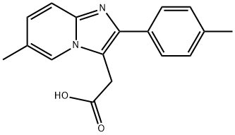 6-甲基-2-(4-甲基苯基)咪唑并[1,2-a]吡啶-3-乙酸 结构式