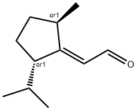 Acetaldehyde, [2-methyl-5-(1-methylethyl)cyclopentylidene]-, (1E,2alpha,5ba)- (9CI) Struktur
