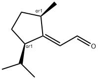 Acetaldehyde, [2-methyl-5-(1-methylethyl)cyclopentylidene]-, (1E,2alpha,5alpha)- (9CI) Struktur